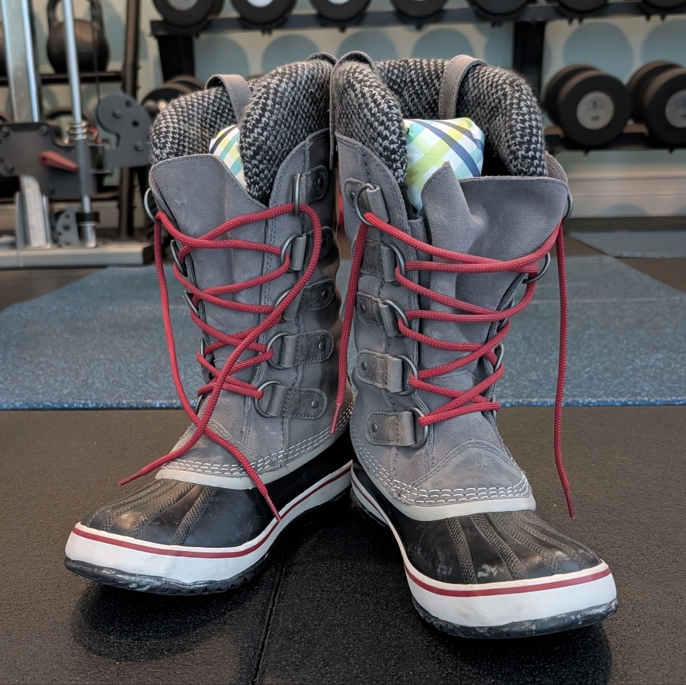 SOREL Joan Of Arc Knit Waterproof Winter Snow Rain Boot Sz 7.5